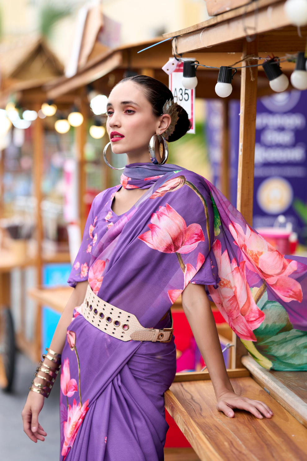 Pure Georgette Saree with Exclusive Print - LaVante Fashion