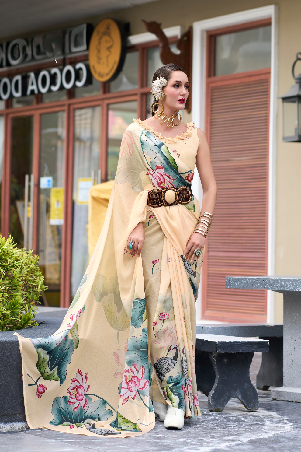 Pure Georgette Saree with Exclusive Print - LaVante Fashion