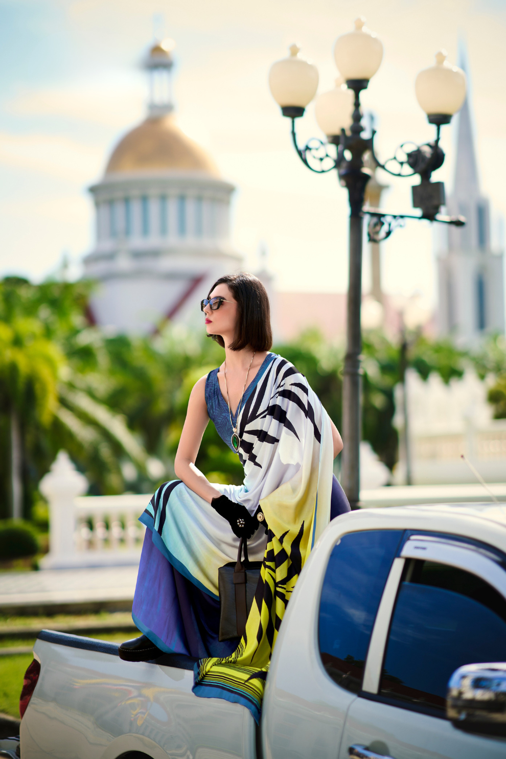 Pure Satin Shine with Signature Digital Prints Grace with a Twist - LaVante Fashion