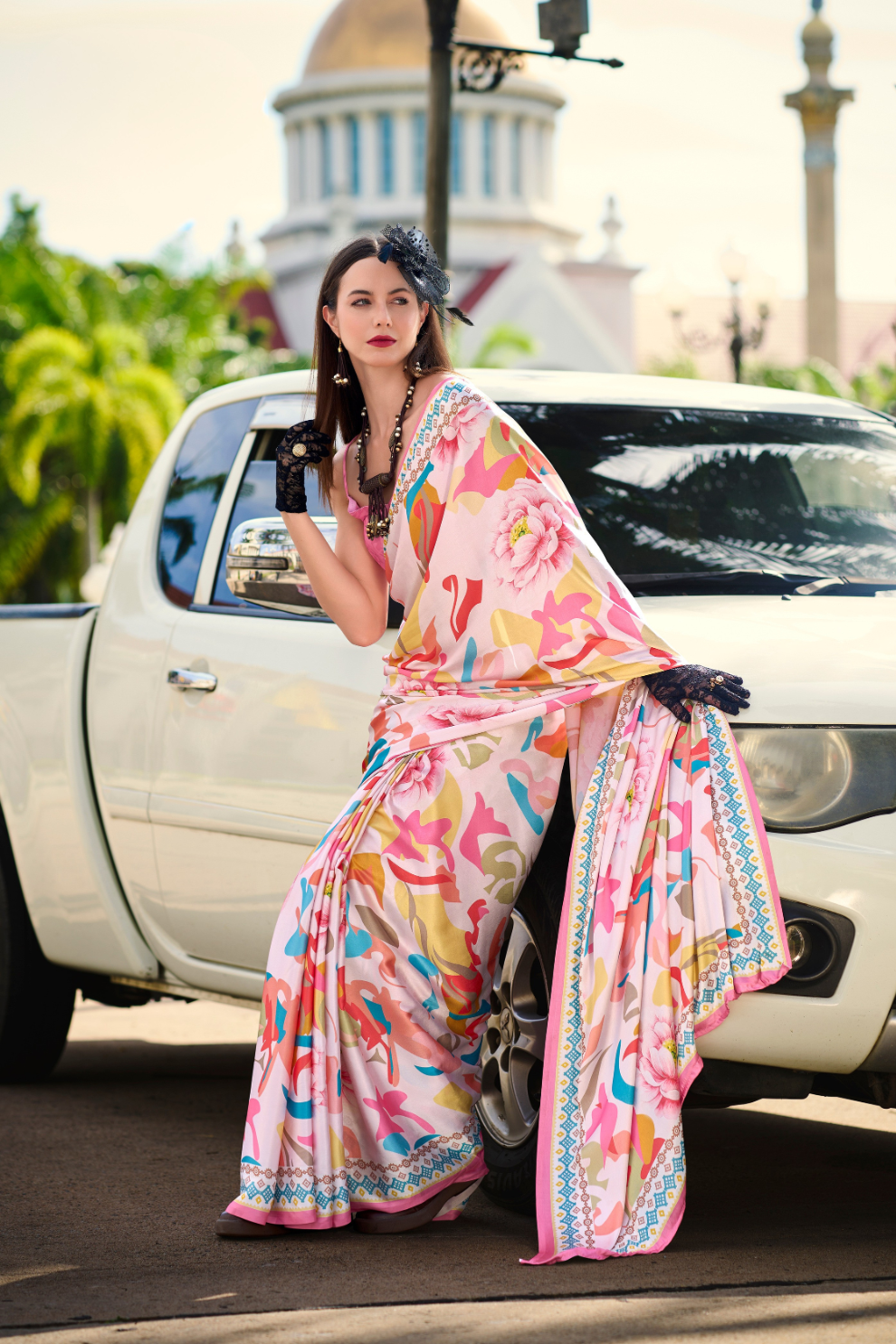 Pure Satin Shine with Signature Digital Prints Grace with a Twist - LaVante Fashion