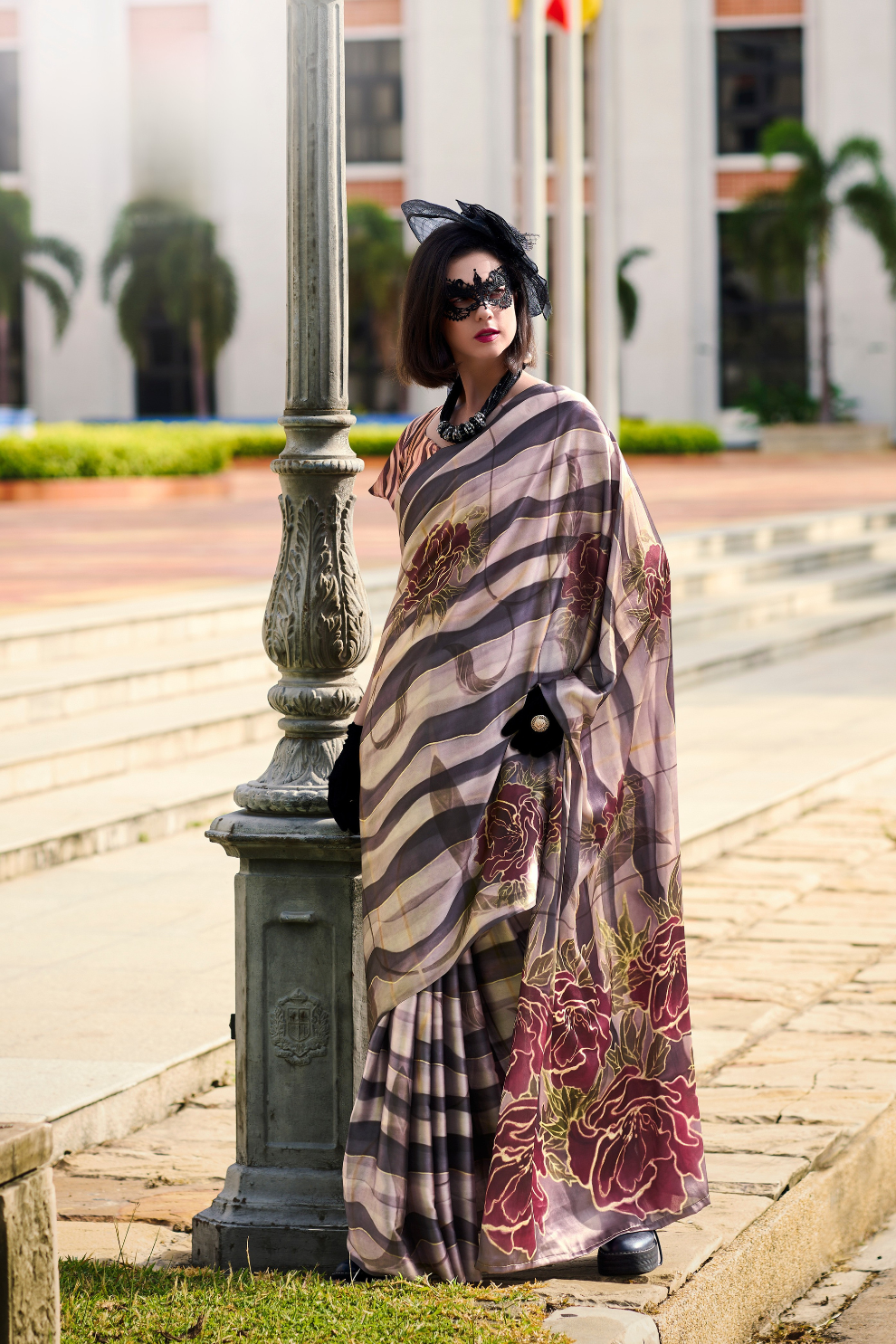 Pure Satin Shine with Signature Digital Prints Grace with a Twist - LaVante Fashion