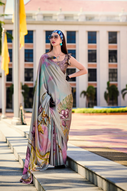 Pure Satin Shine with Signature Digital Prints Grace with a Twist - LaVante Fashion