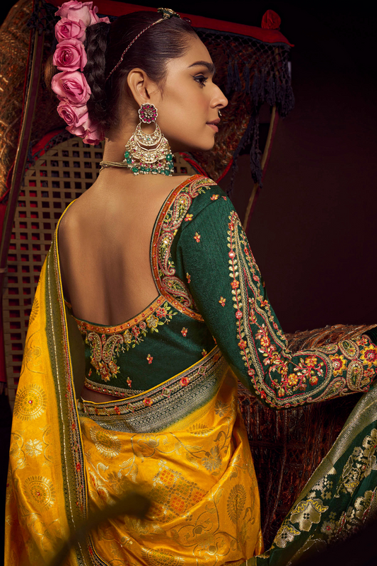 Pure Viscose Dola Saree With Handwork Blouse & Fancy Lace