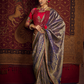 Pure Viscose Dola Saree With Handwork Blouse & Fancy Lace