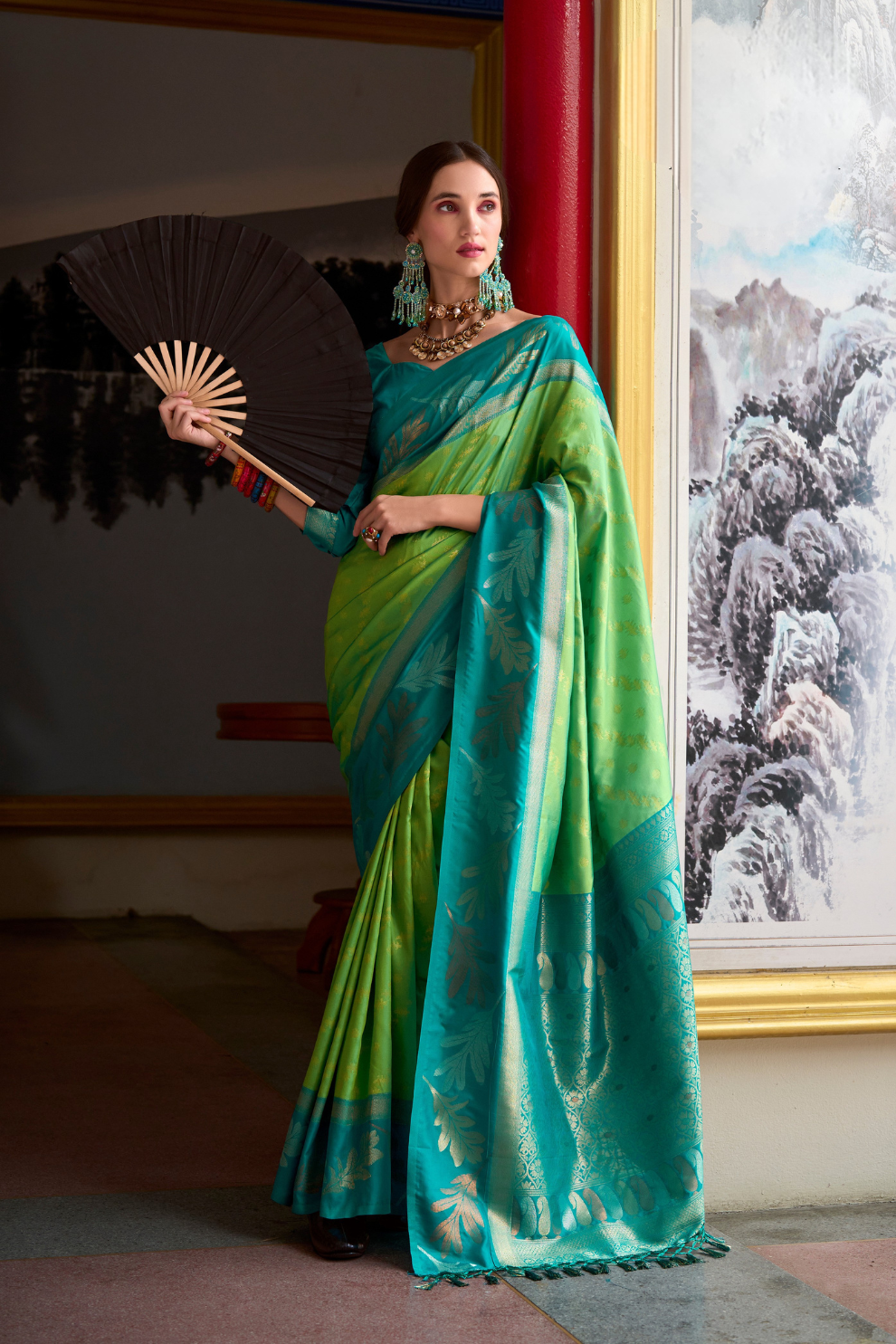 Pure Banarasi Soft Silk Saree with Traditional Weaving - LaVante Fashion