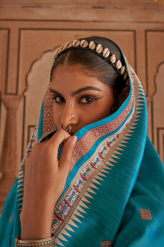 Modern Art-Inspired Digital Print Viscose Silk Saree