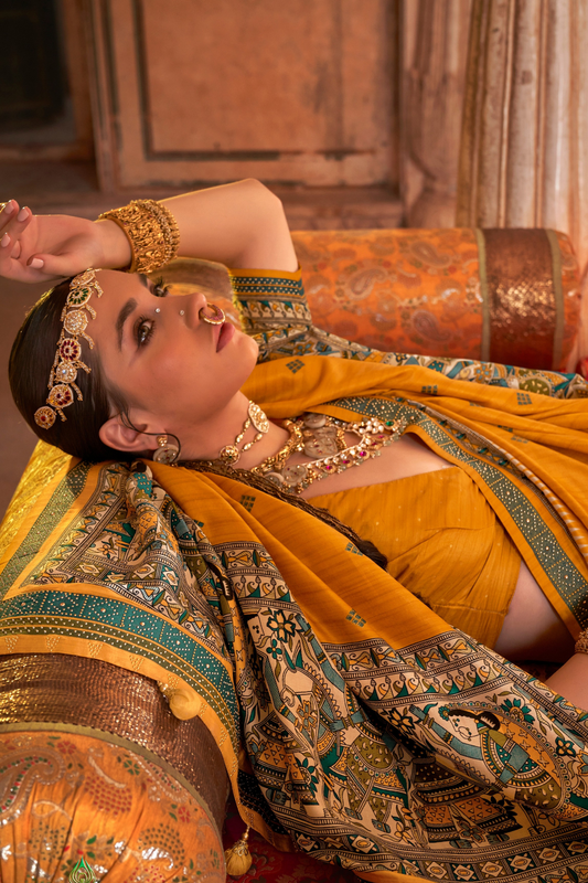 Modern Art-Inspired Digital Print Viscose Silk Saree