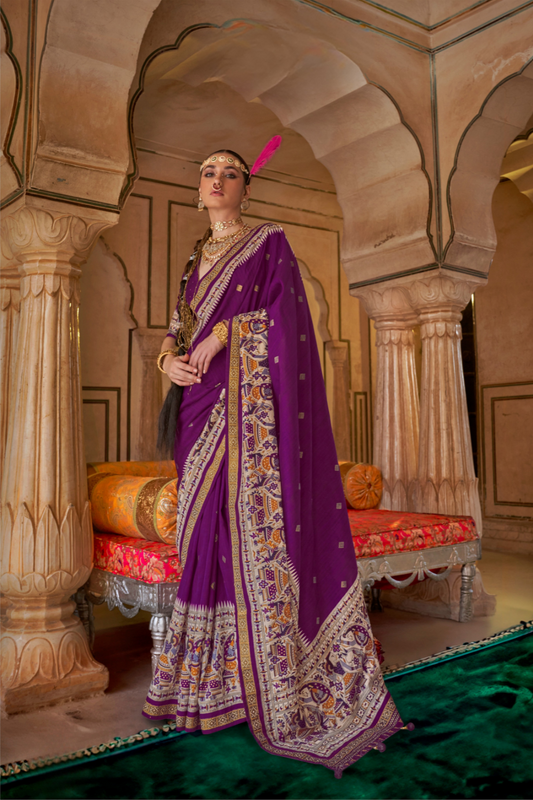 Modern Art-Inspired Digital Print Viscose Silk Saree