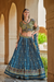 Blue Printed Silk Readymade Lehenga Choli