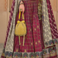 Blue Printed Silk Readymade Lehenga Choli
