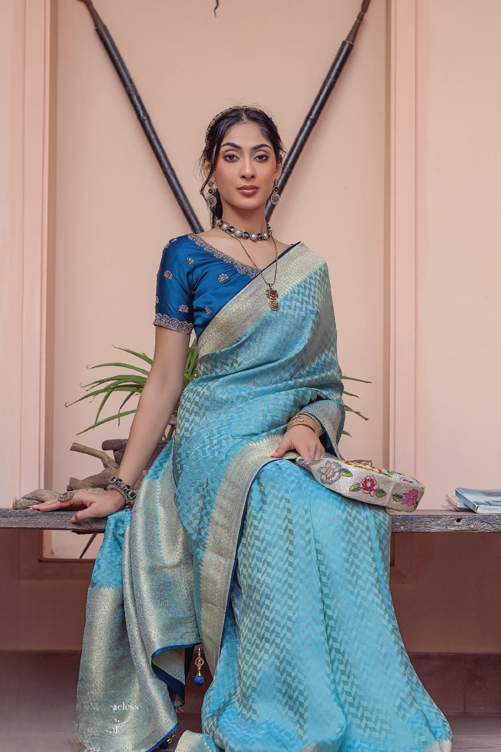 Pure Satin Saree with Hand Dyeing - LaVante Fashion