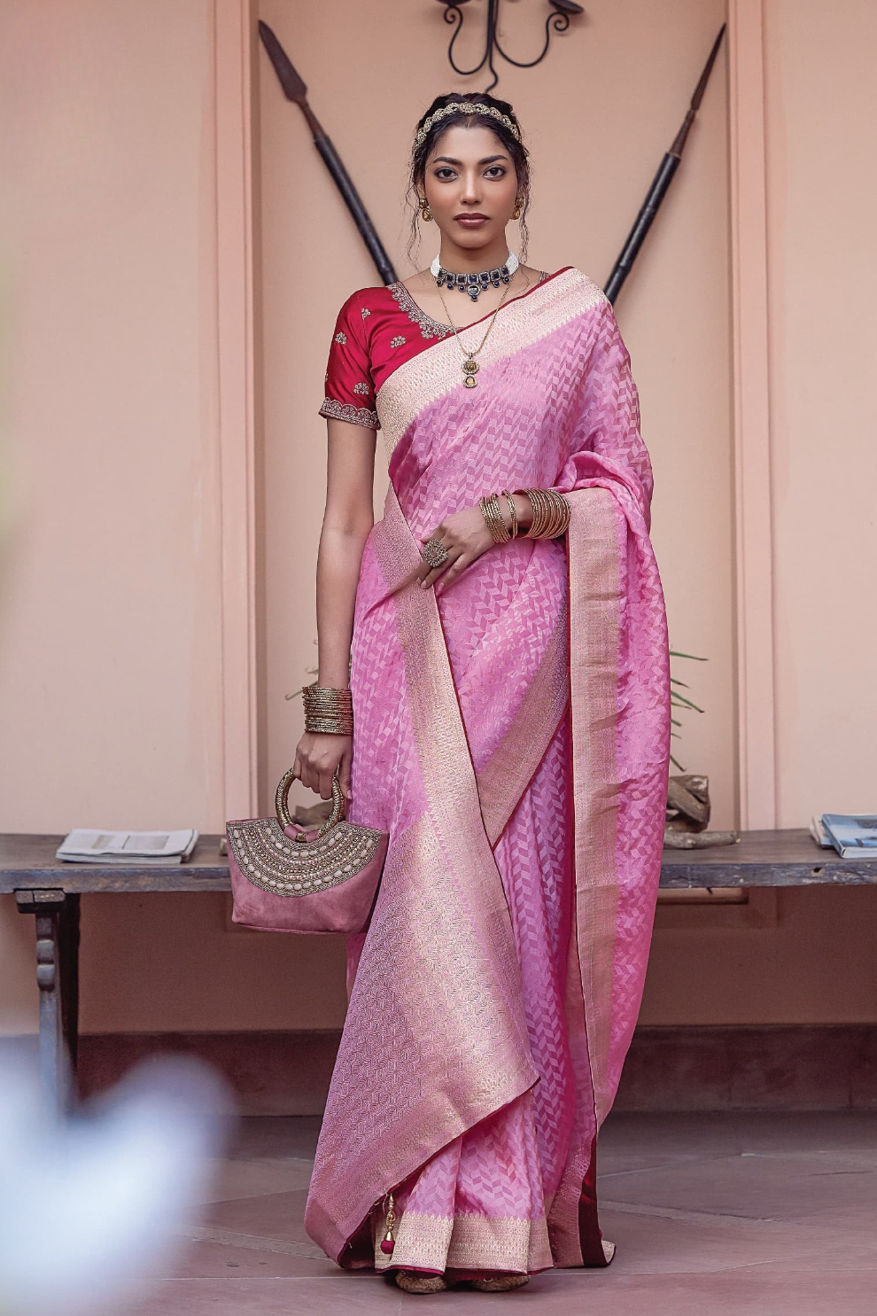 Pure Satin Saree with Hand Dyeing - LaVante Fashion