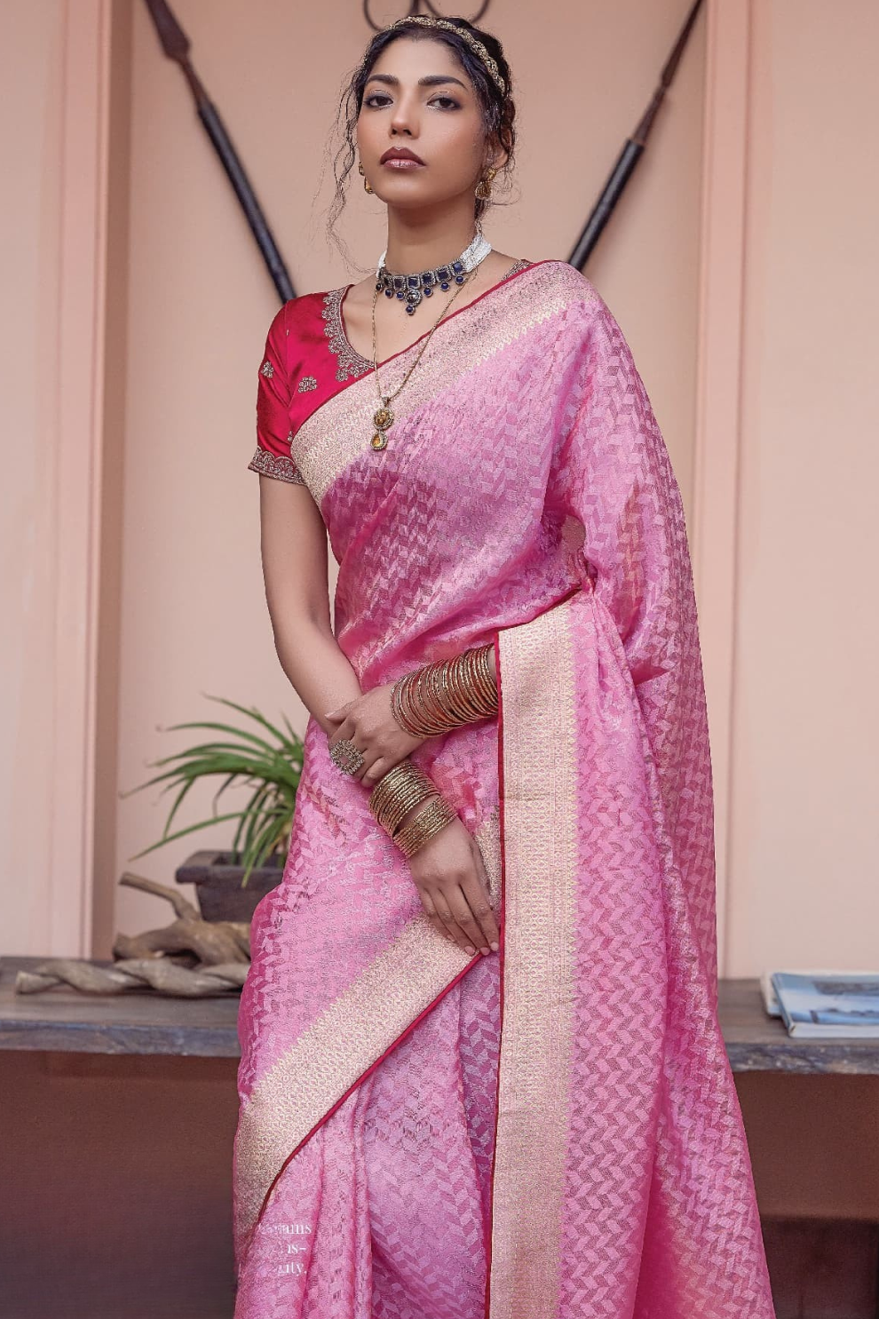Pure Satin Saree with Hand Dyeing - LaVante Fashion