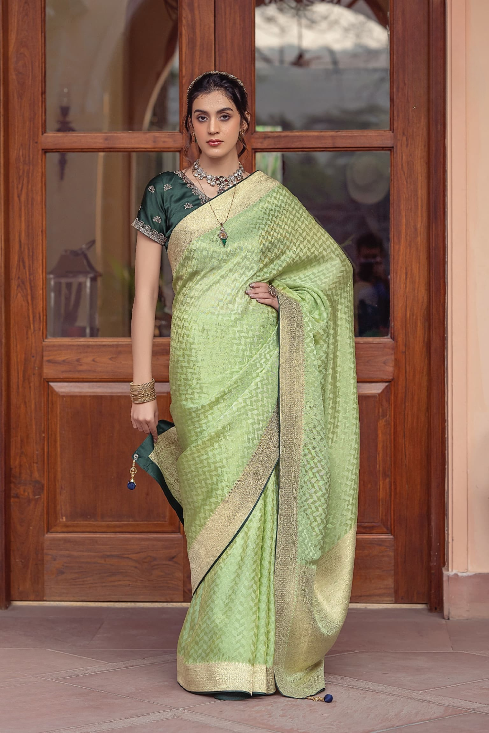 Pure Satin Saree with Hand Dyeing - LaVante Fashion