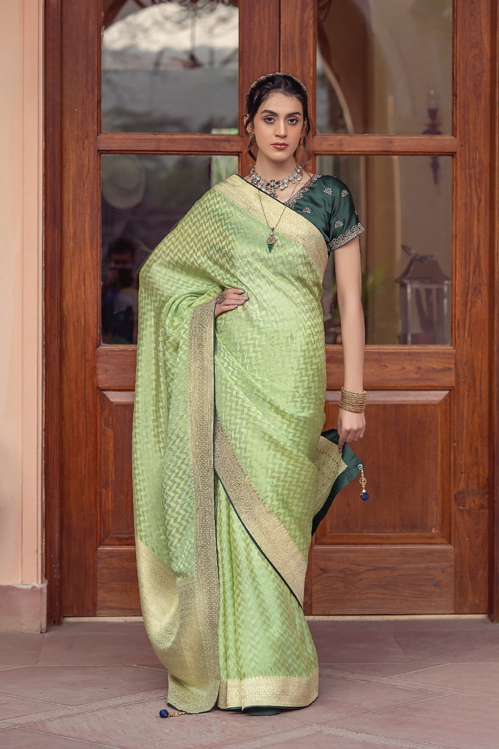 Pure Satin Saree with Hand Dyeing - LaVante Fashion