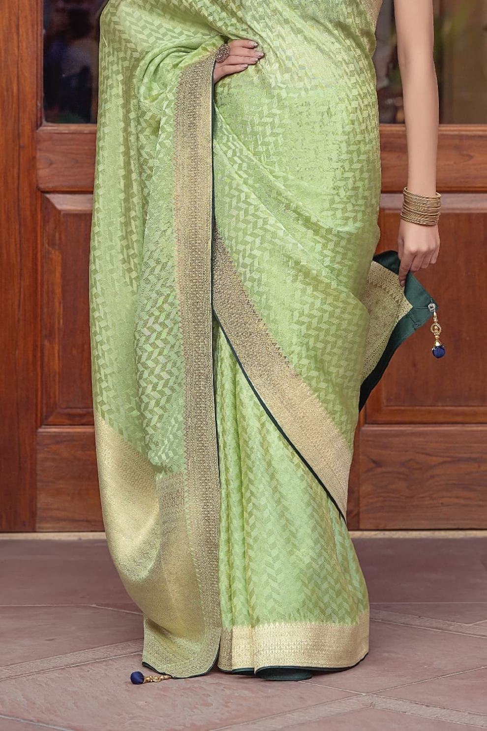 Pure Satin Saree with Hand Dyeing - LaVante Fashion