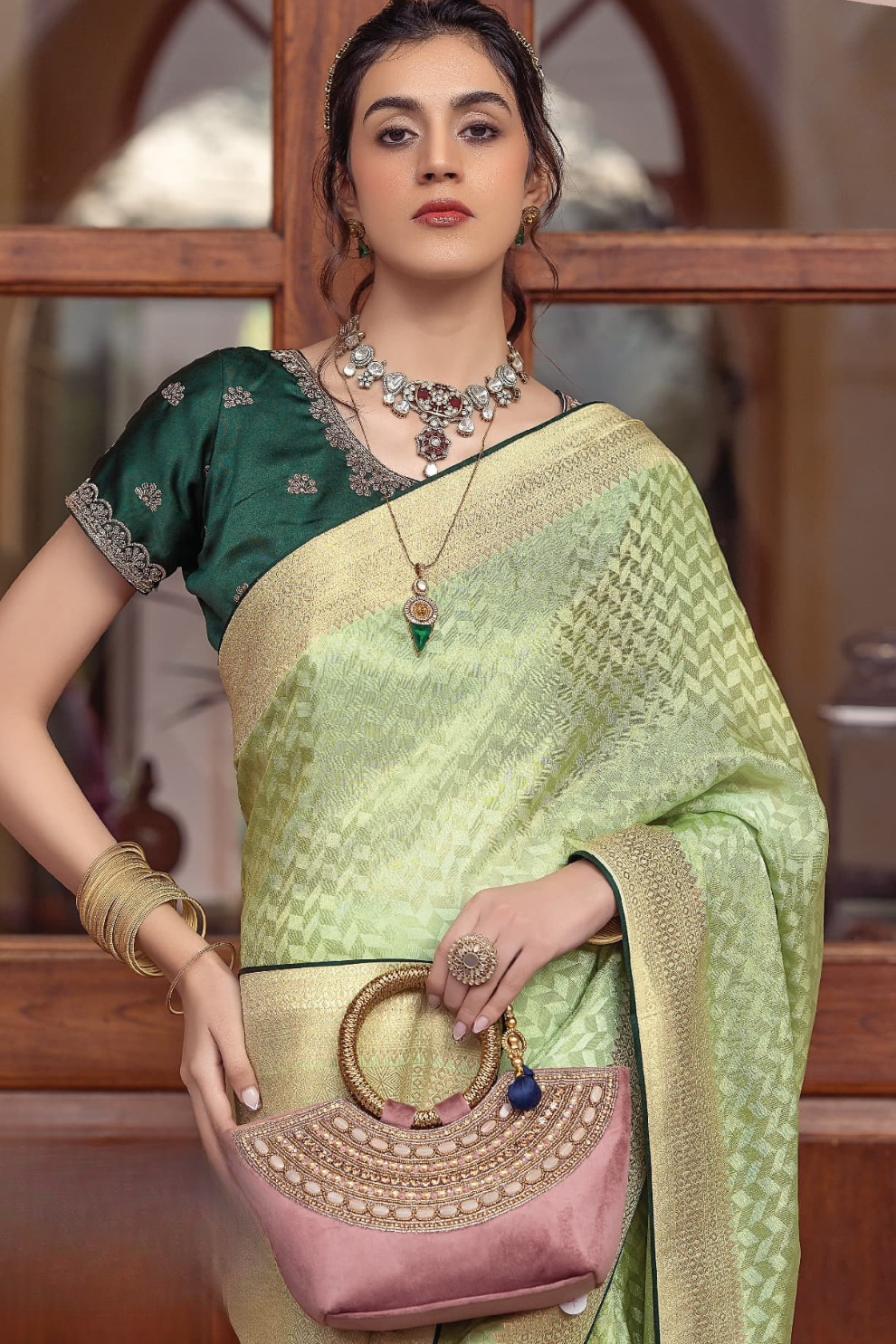 Pure Satin Saree with Hand Dyeing - LaVante Fashion