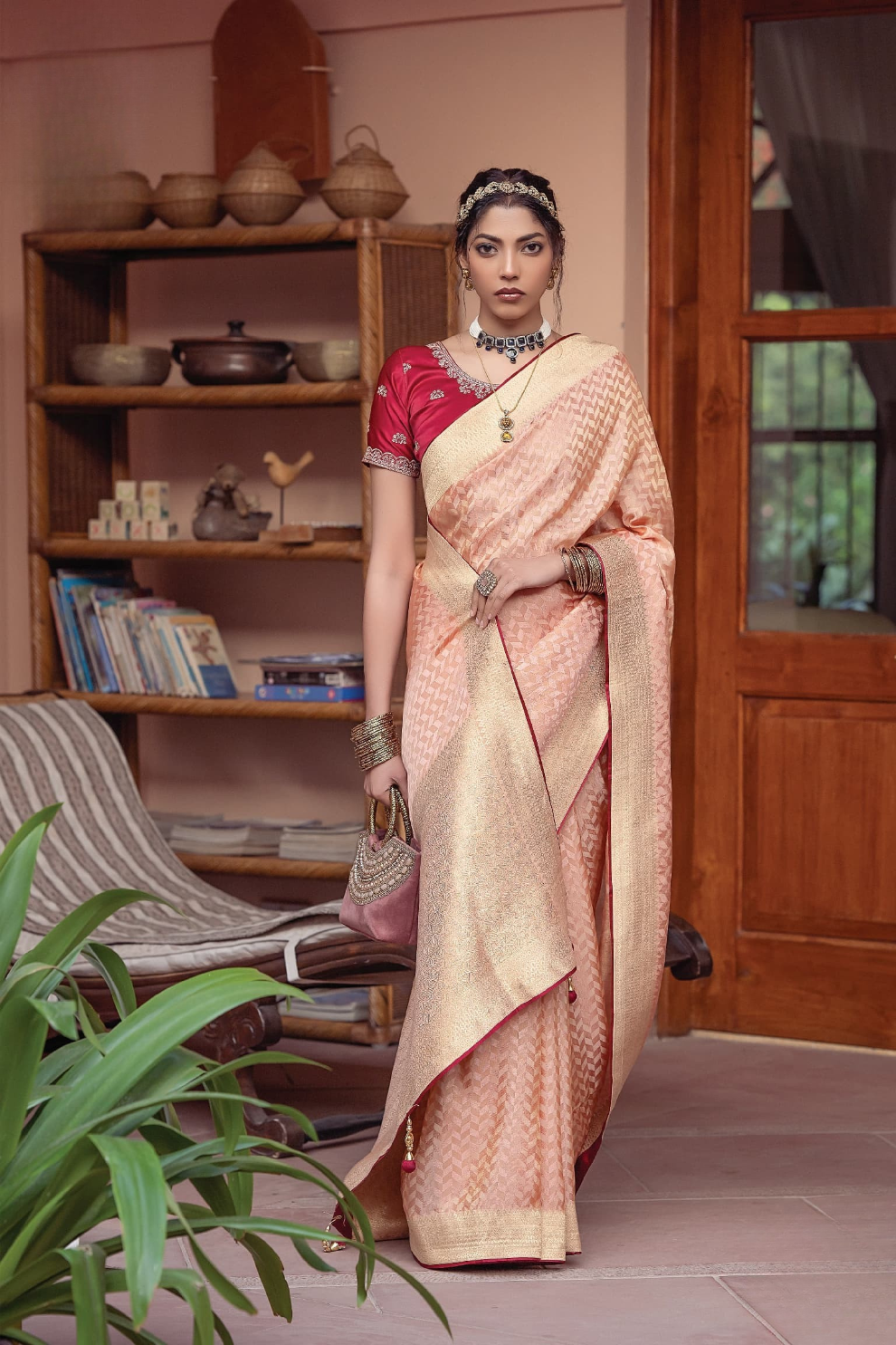 Pure Satin Saree with Hand Dyeing - LaVante Fashion