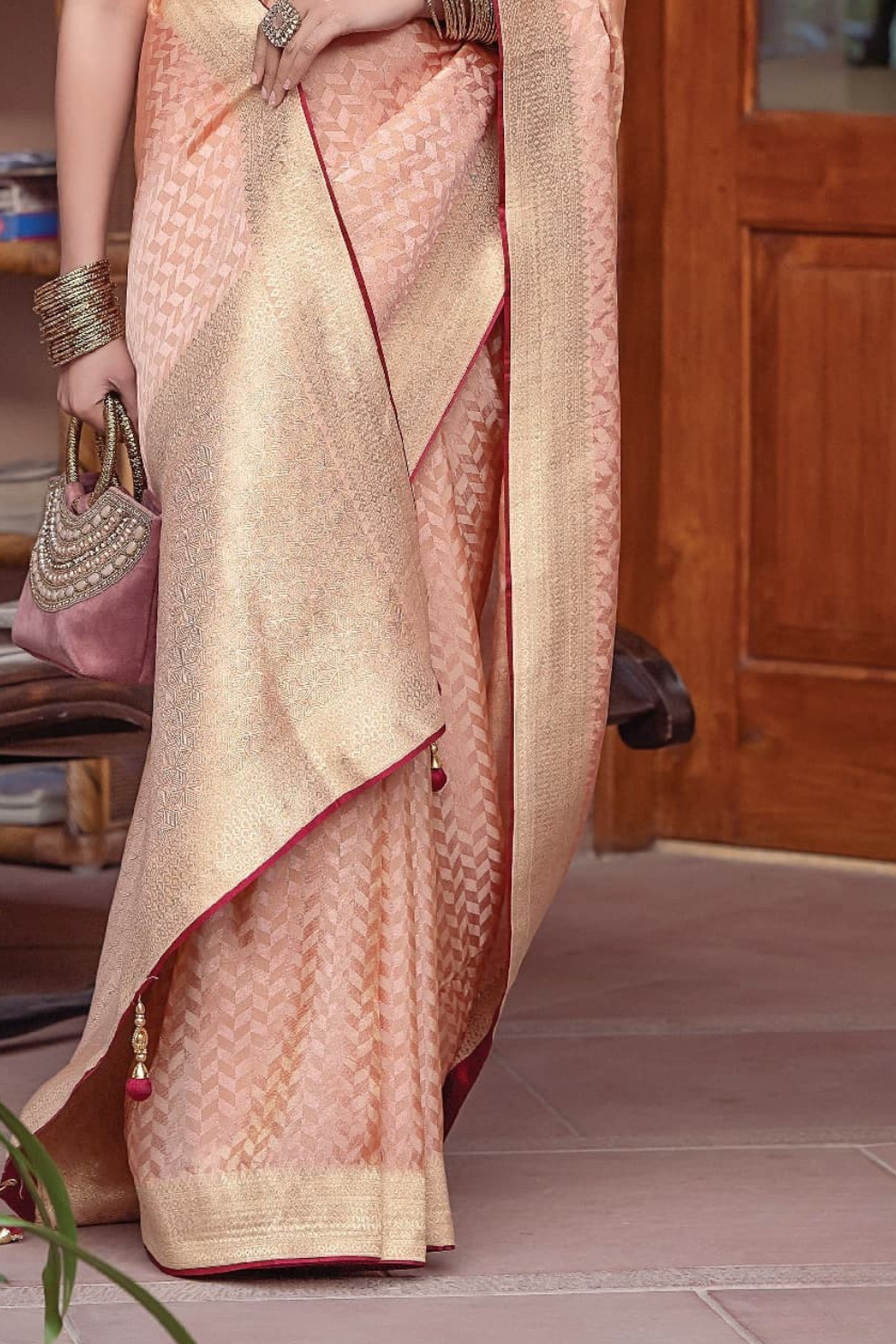 Pure Satin Saree with Hand Dyeing - LaVante Fashion