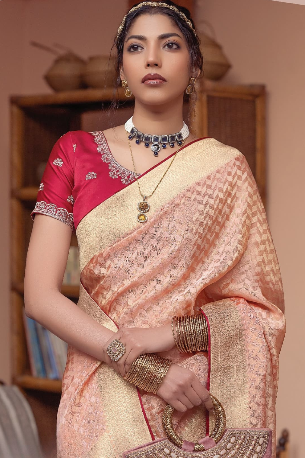 Pure Satin Saree with Hand Dyeing - LaVante Fashion
