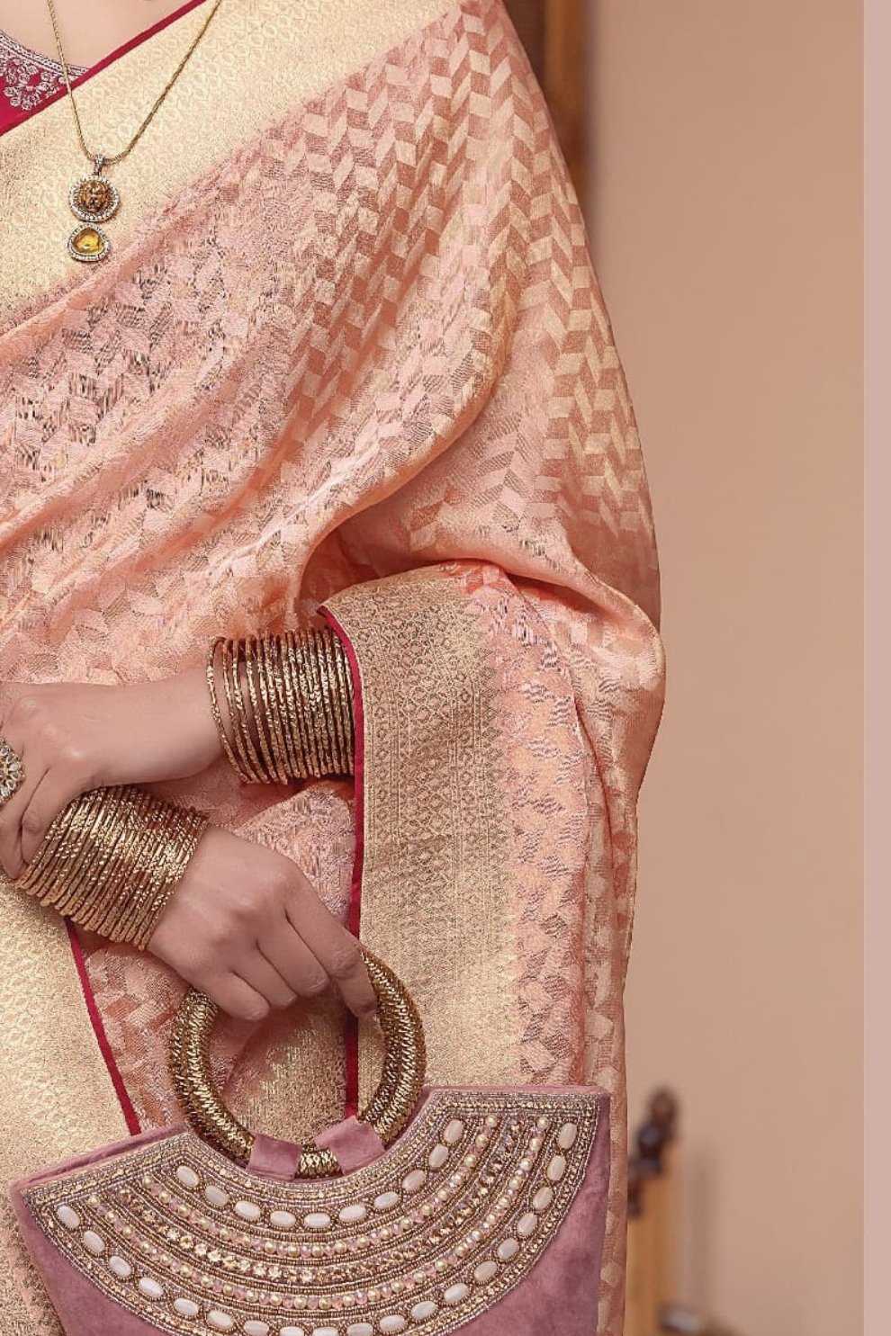 Pure Satin Saree with Hand Dyeing - LaVante Fashion