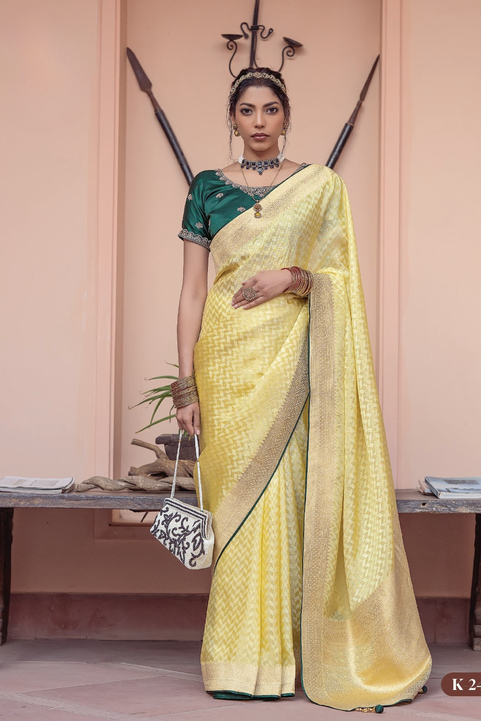 Pure Satin Saree with Hand Dyeing - LaVante Fashion