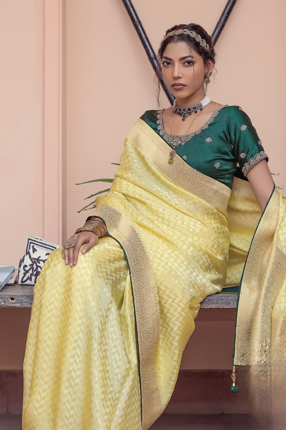 Pure Satin Saree with Hand Dyeing - LaVante Fashion