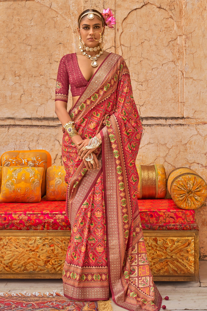 Elegant Art Silk Saree with Traditional Patola Print