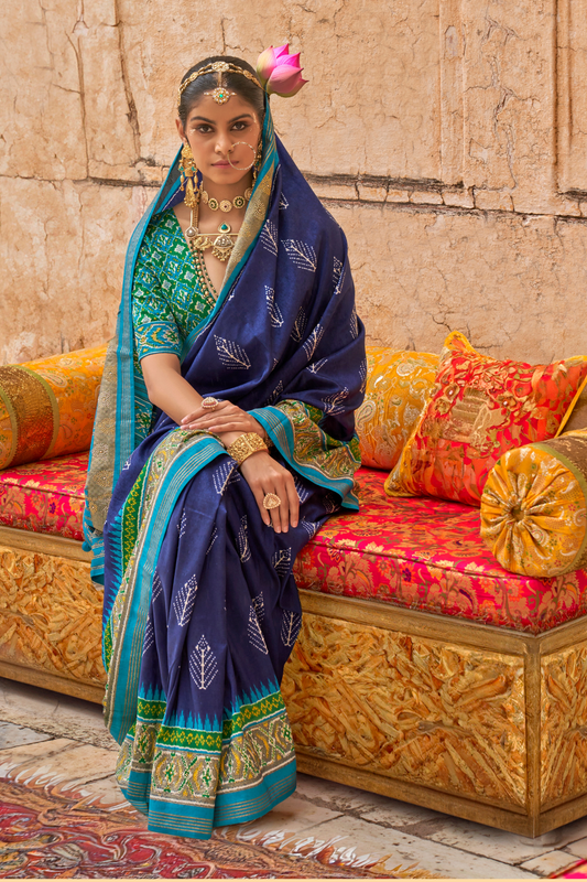 Elegant Art Silk Saree with Traditional Patola Print