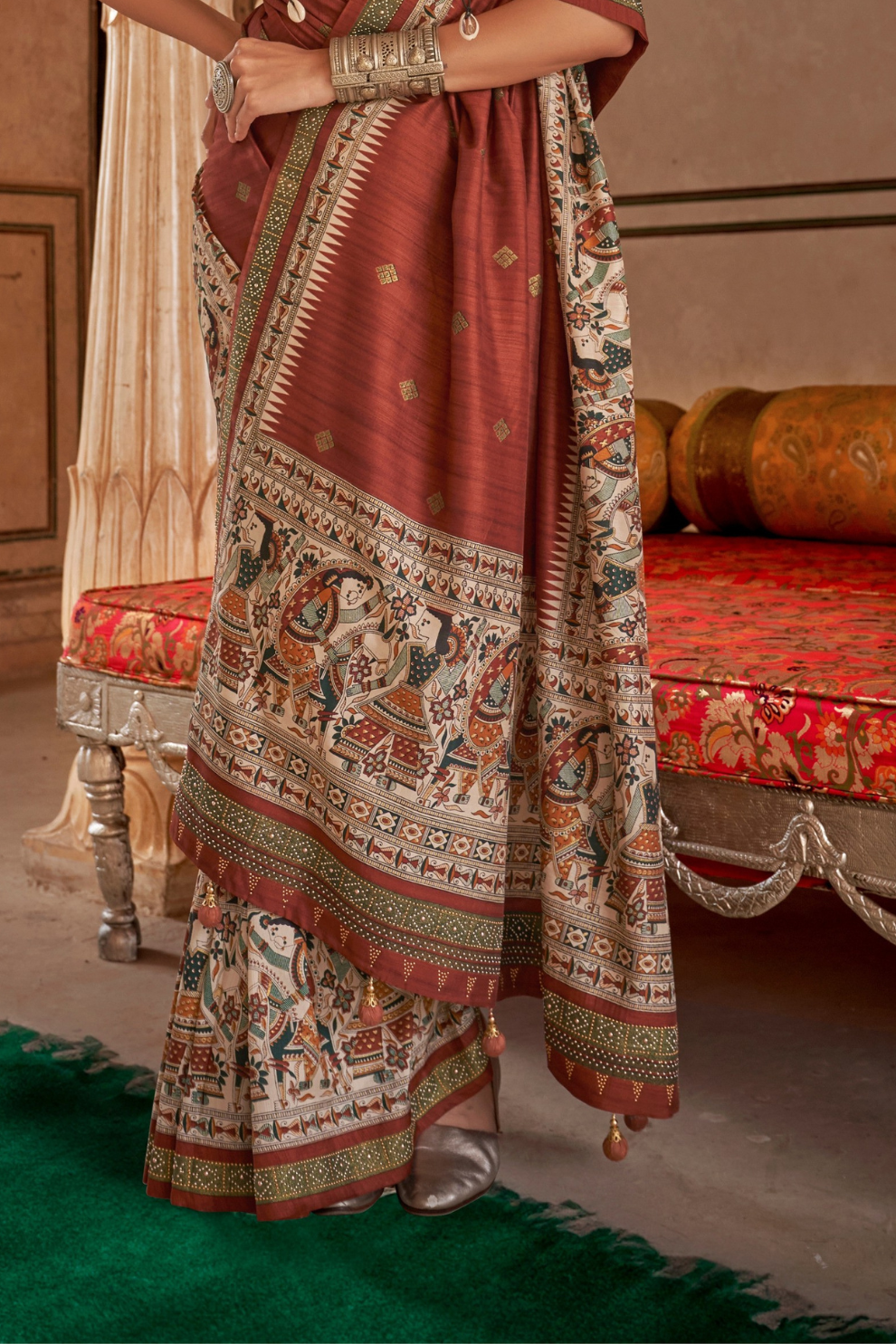 Modern Art-Inspired Digital Print Viscose Silk Saree