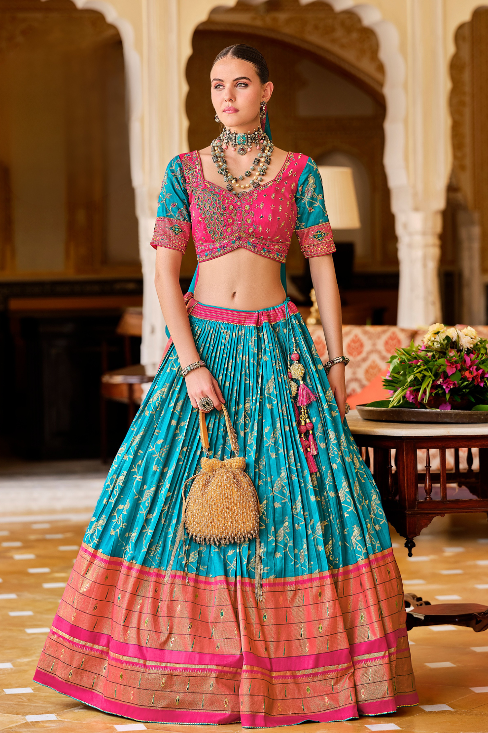 Frozi Printed Silk Readymade Lehenga Choli - LaVante Fashion