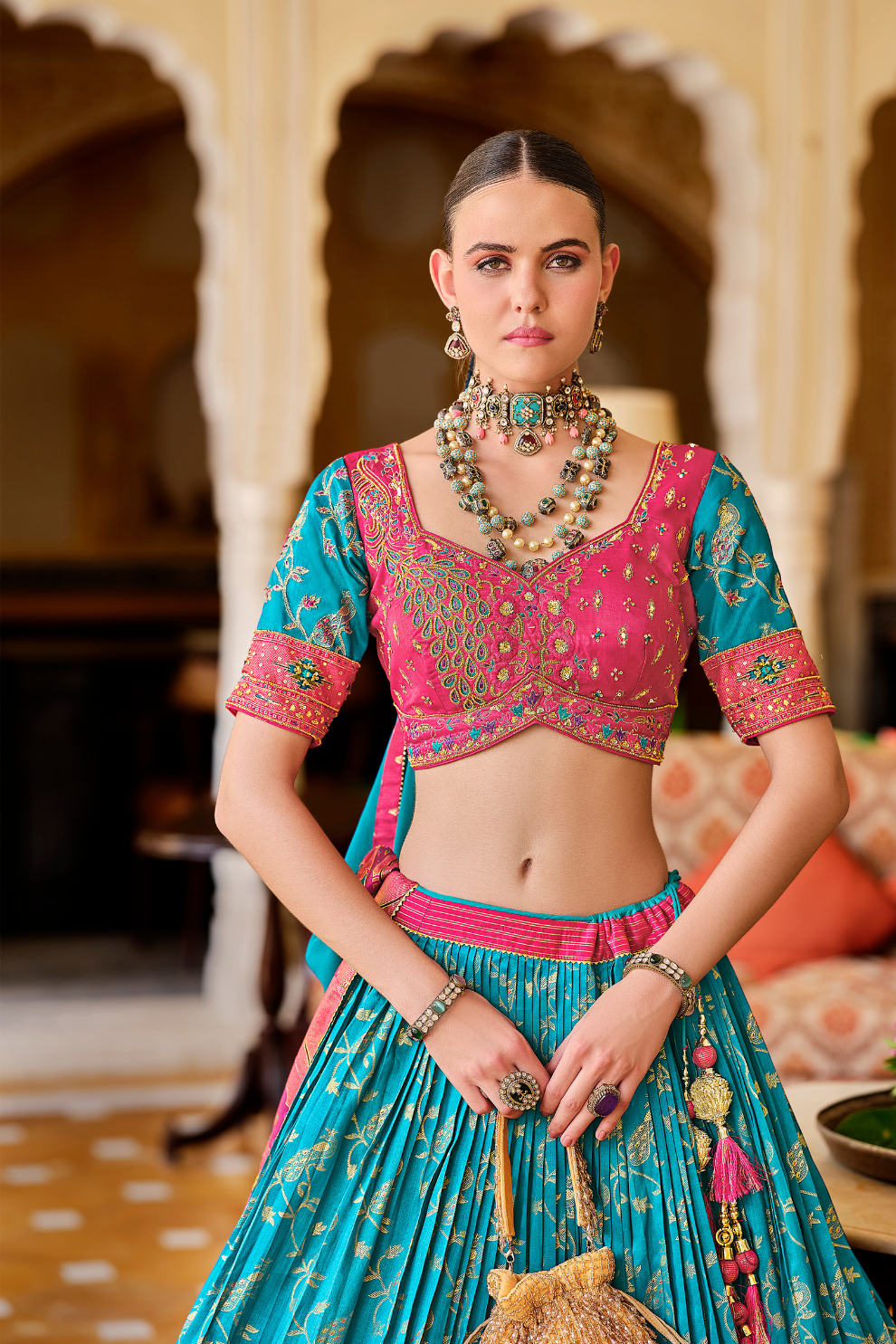 Frozi Printed Silk Readymade Lehenga Choli - LaVante Fashion