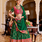 Green Printed Silk Readymade Lehenga Choli - LaVante Fashion