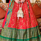 Red Printed Silk Readymade Lehenga Choli - LaVante Fashion