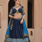 Blue Printed Silk Readymade Lehenga Choli