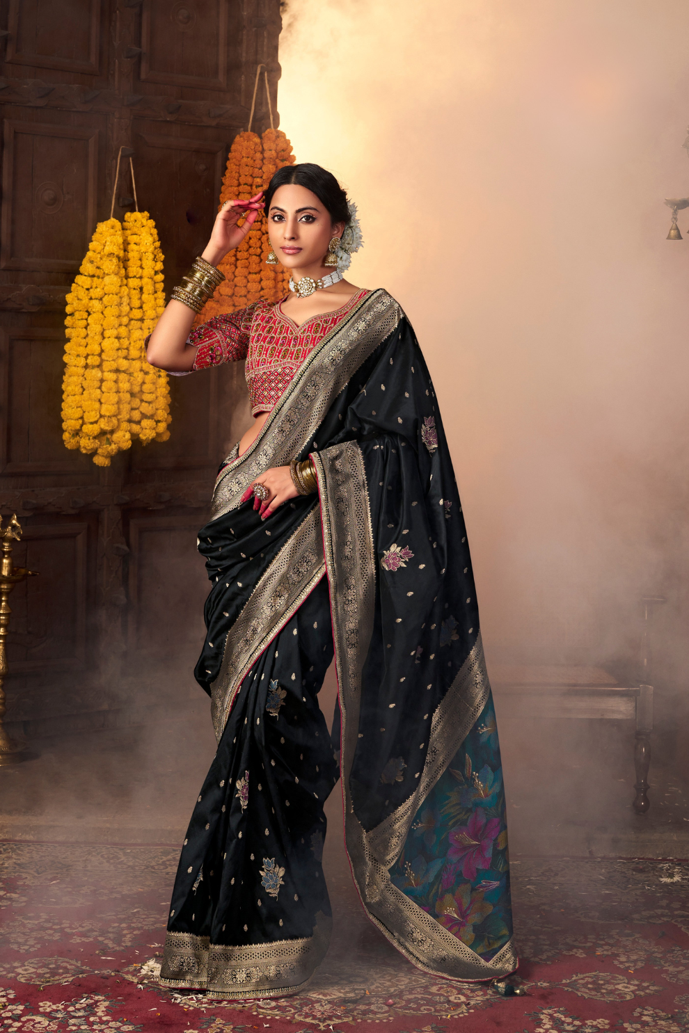 Pure Silk Weaving Saree with Fancy Fabric - LaVante Fashion