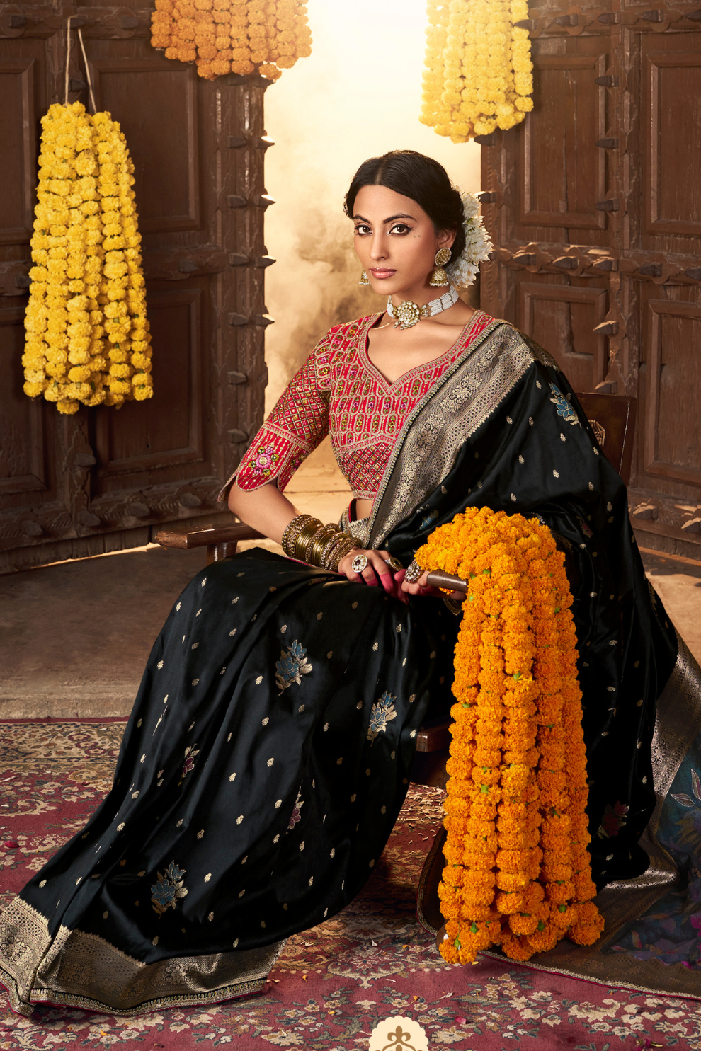 Pure Silk Weaving Saree with Fancy Fabric - LaVante Fashion