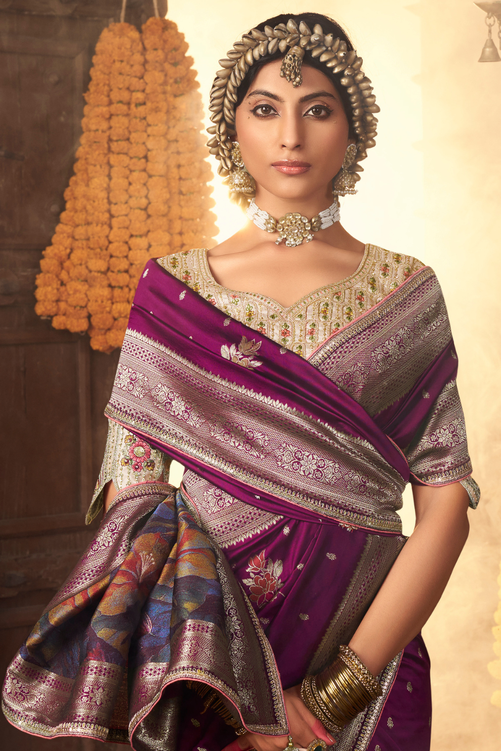 Pure Silk Weaving Saree with Fancy Fabric - LaVante Fashion