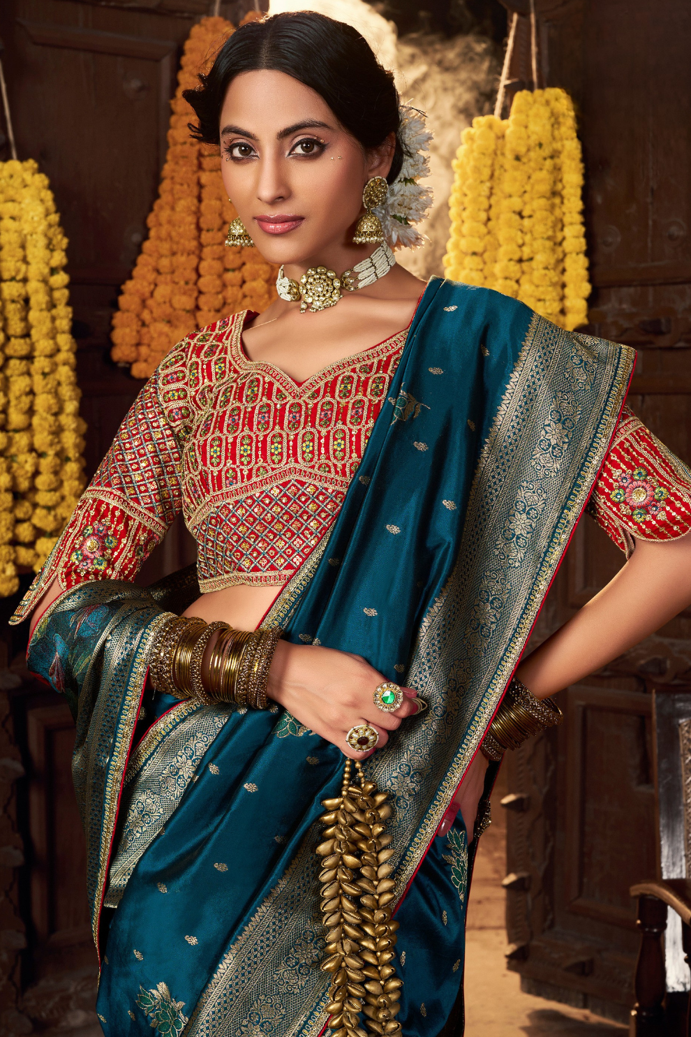 Pure Silk Weaving Saree with Fancy Fabric - LaVante Fashion