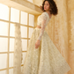 Elegant Cream Net Lehenga Choli Featuring Thread Work