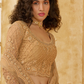 Golden Heavy Embroidered Net Lehenga Choli With Dupatta