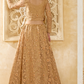 Festive Golden Lehenga Choli Set With Heavy Threadwork