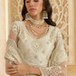 Soft Cream Net Lehenga Choli With Opulent Bridal Embroidery