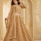 Festive Golden Lehenga Choli Set With Heavy Threadwork