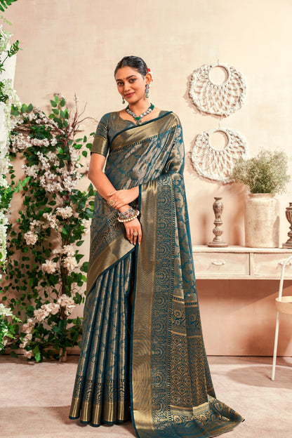 Pure Dharmavaram Silk Saree with Zari Weaving - LaVante Fashion