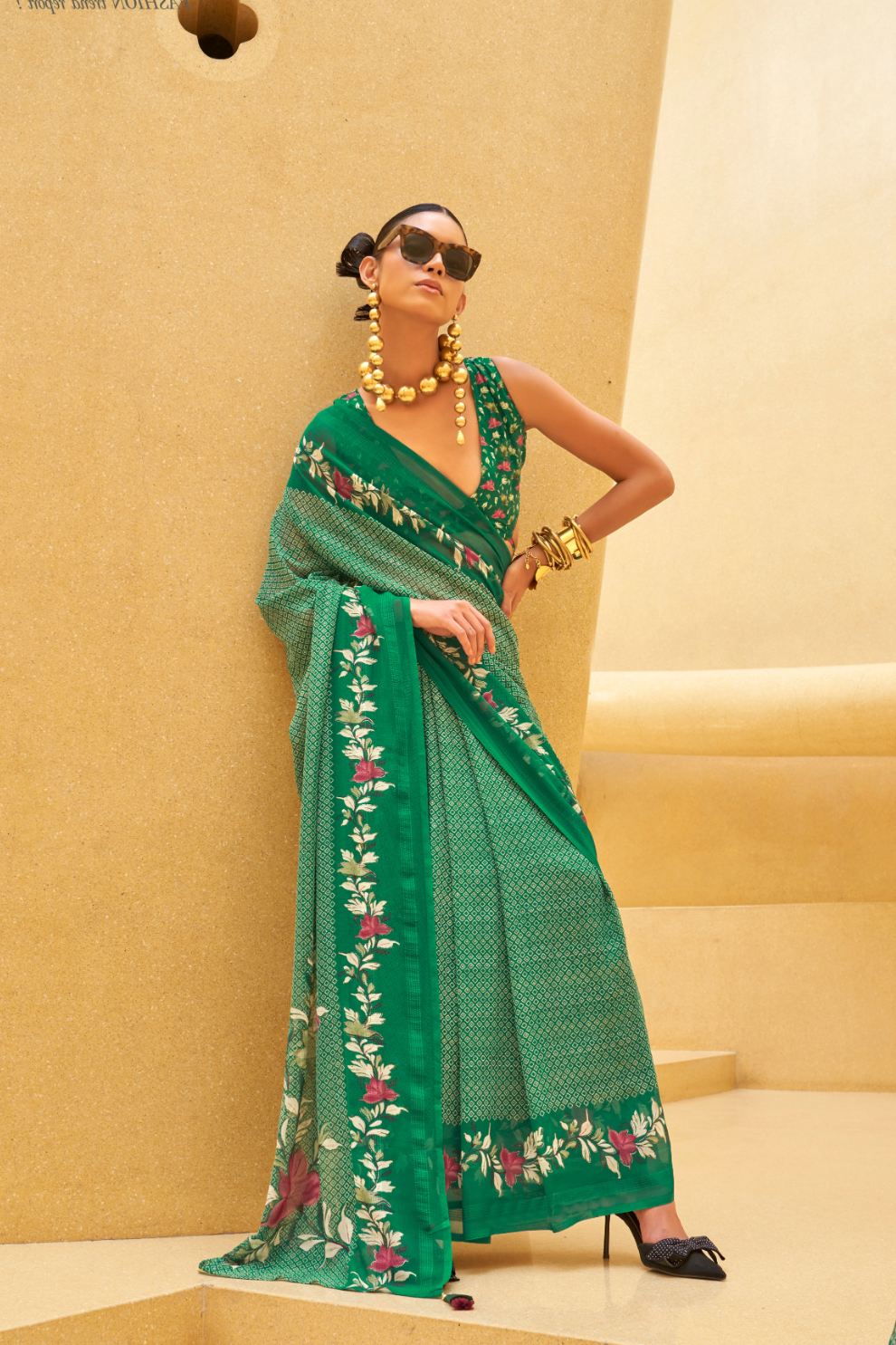 Elegant Quest Georgette Saree with Marvel Soft Finish