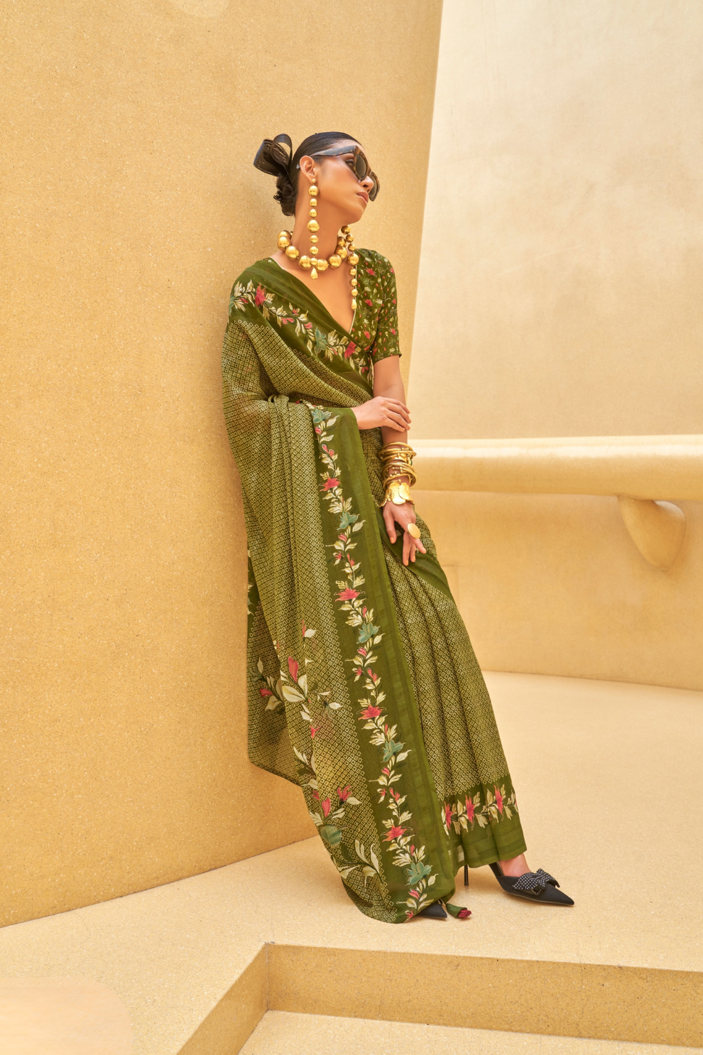 Elegant Quest Georgette Saree with Marvel Soft Finish