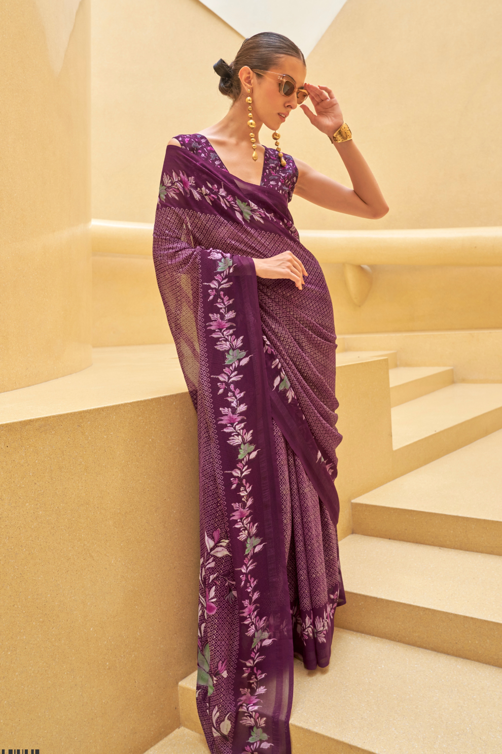 Elegant Quest Georgette Saree with Marvel Soft Finish