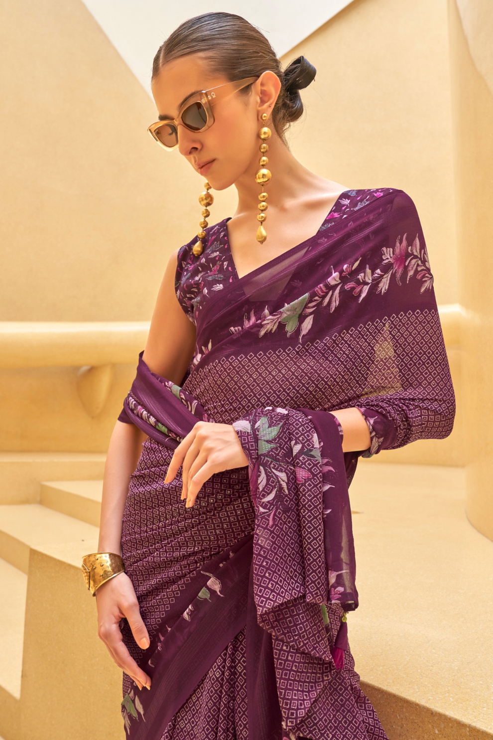 Elegant Quest Georgette Saree with Marvel Soft Finish