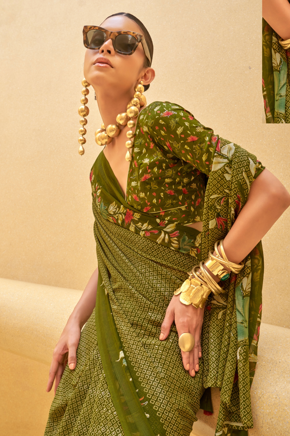 Elegant Quest Georgette Saree with Marvel Soft Finish